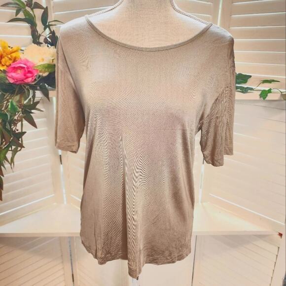 CHLOE SILK LIGHT BROWN BLOUSE MED - Picture 1 of 5